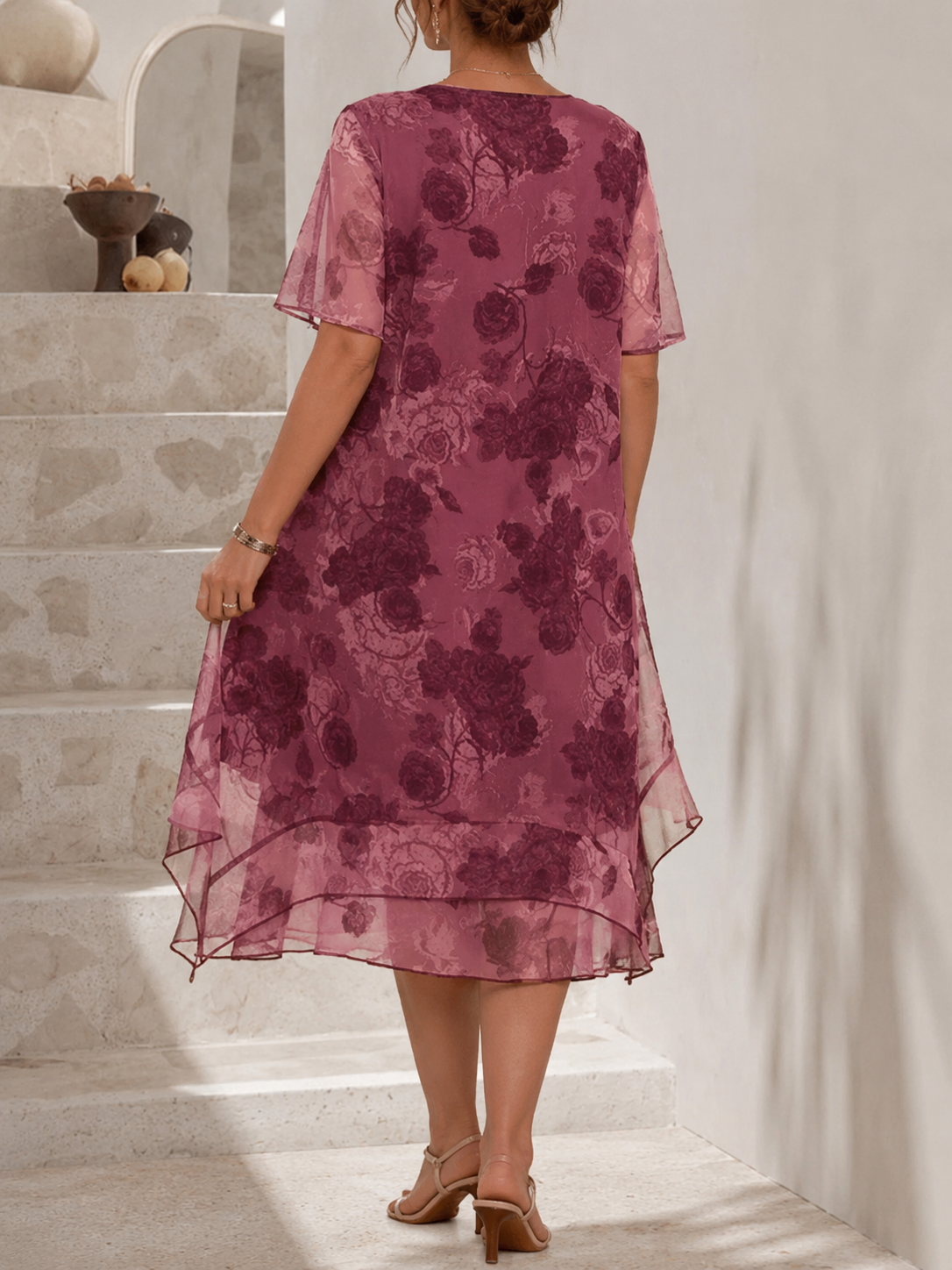 Lune™ | Vestido Midi Plisado con Efecto Vientre Plano
