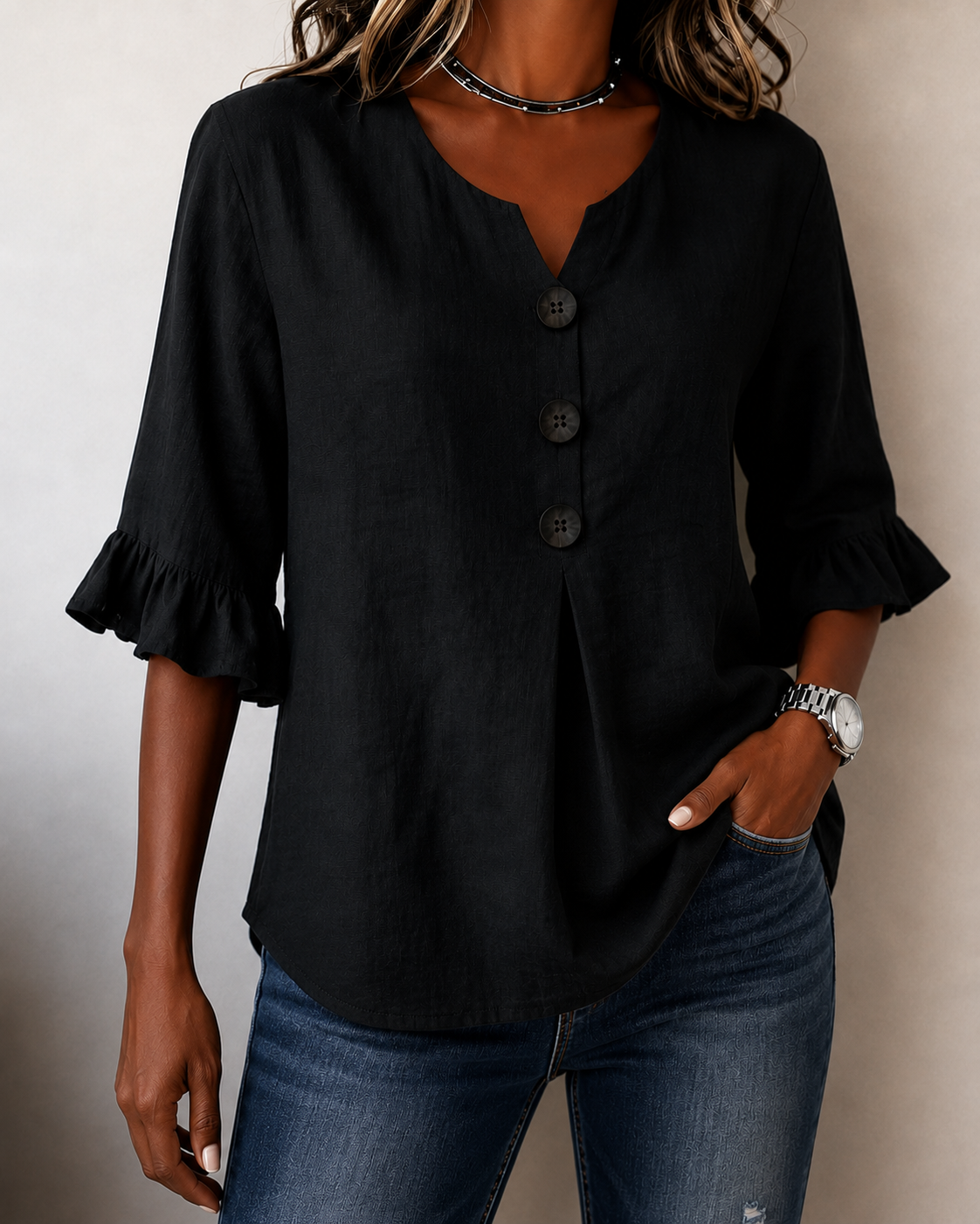 Amelie™ | Blusa con Botones Disimula Barriga