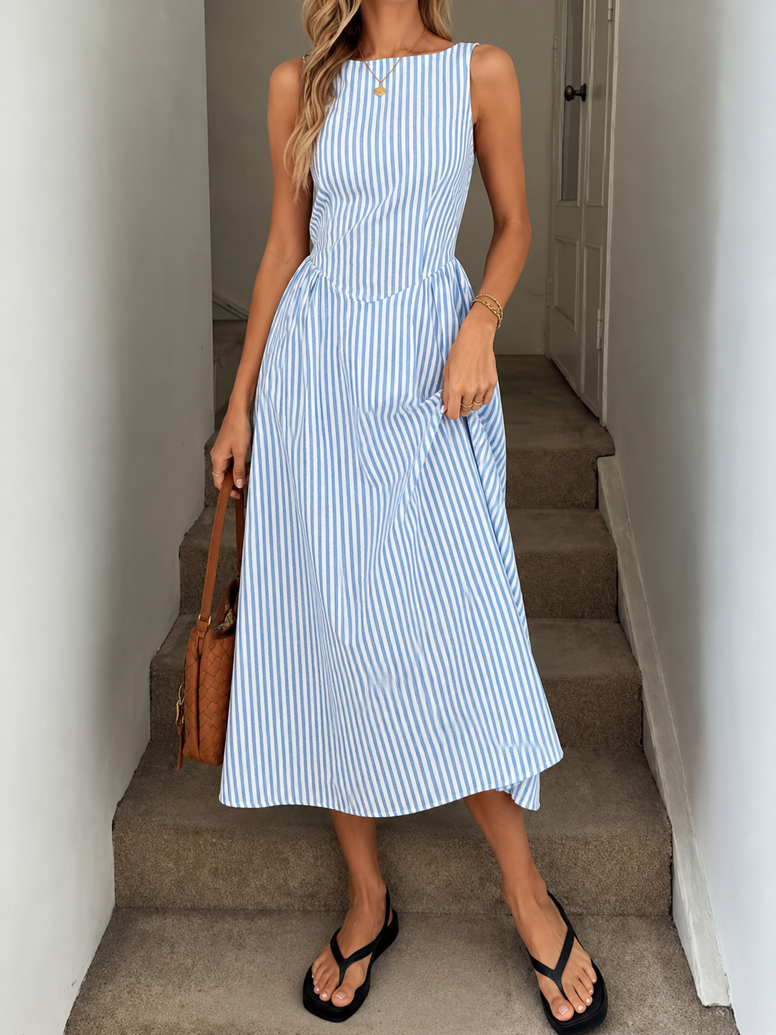 Denise™ | Vestido Midi Elegante con Efecto Vientre Plano