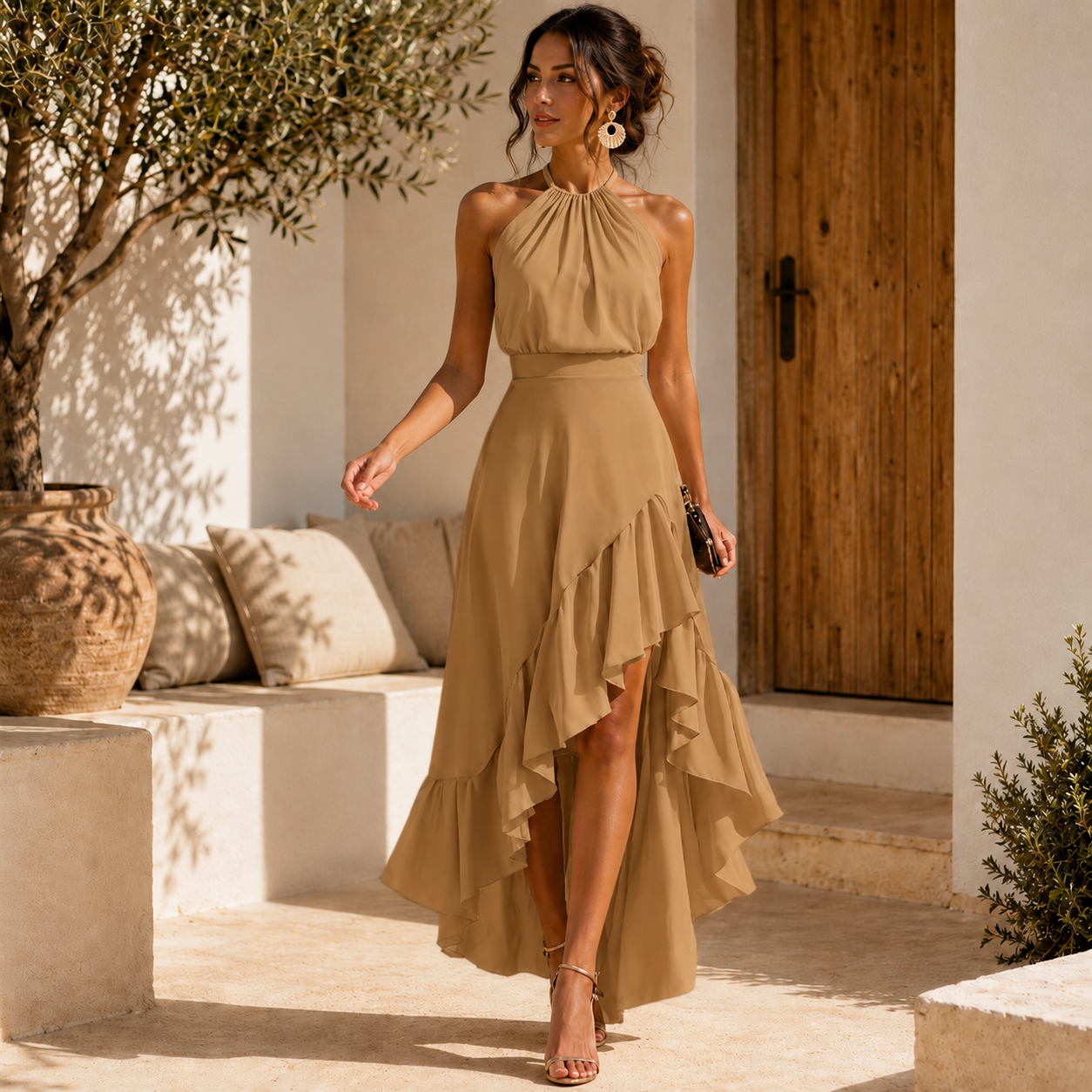 Celina™ | Vestido Midi de Volantes con Efecto Vientre Plano
