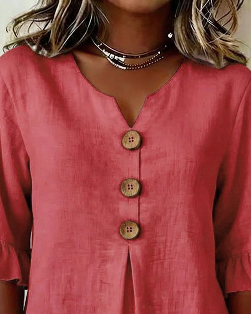 Amelie™ | Blusa con Botones Disimula Barriga