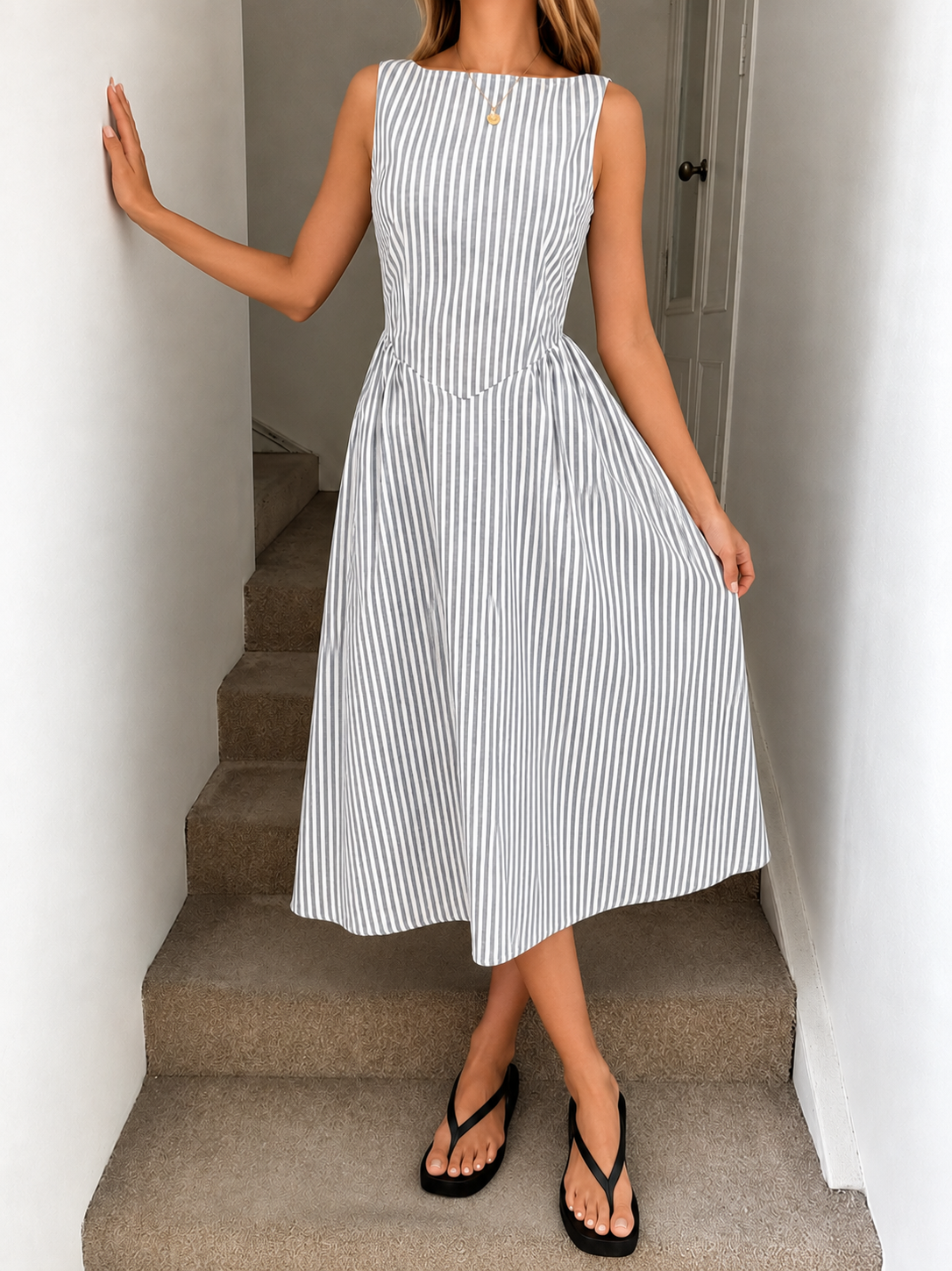 Denise™ | Vestido Midi Elegante con Efecto Vientre Plano