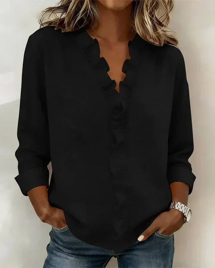 Savi™ | Top con Estilo Escote en V y Volantes