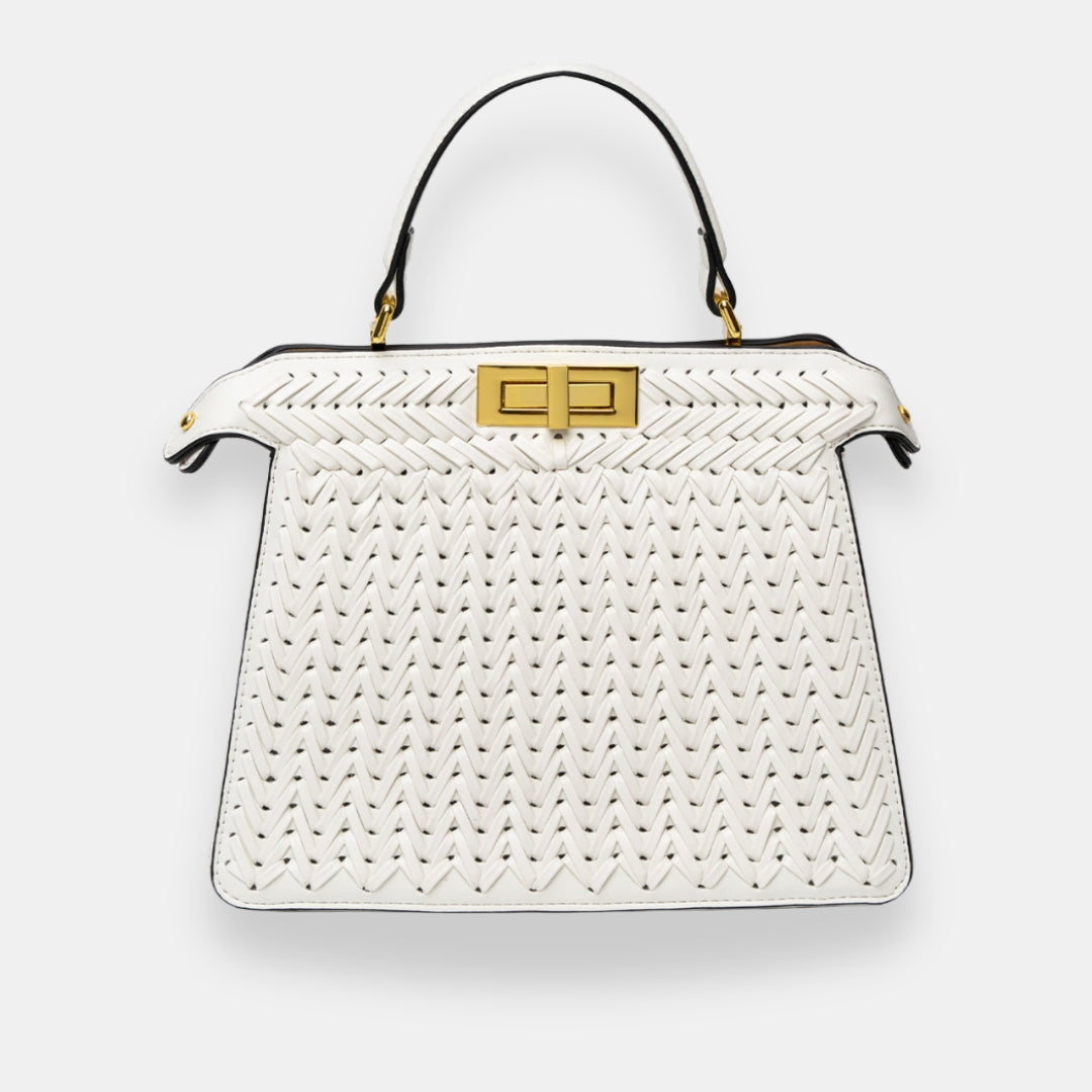Wélvoise | Sac tressé fermeture dorée