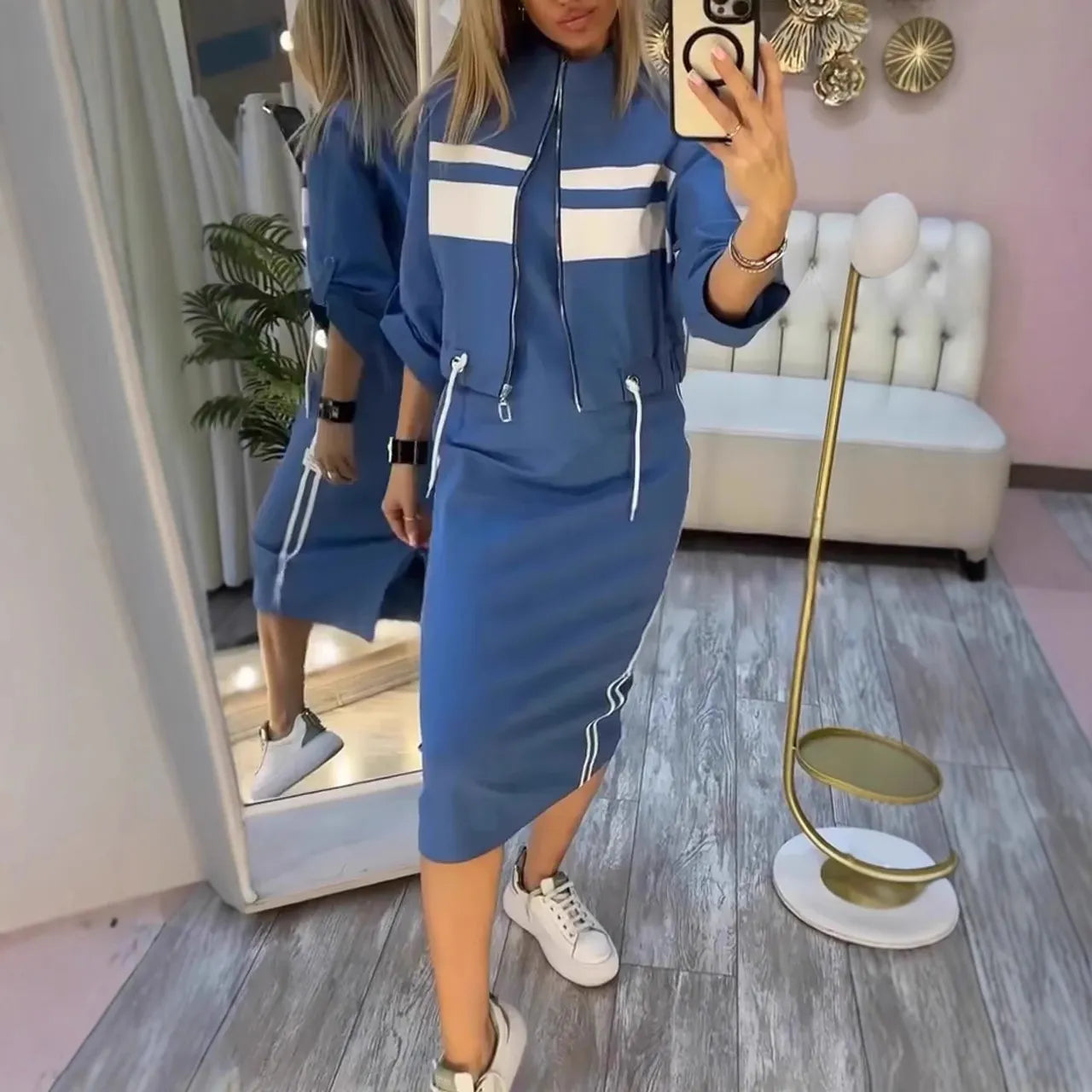Mire™ | Vestido Midi Cómodo y Chaleco