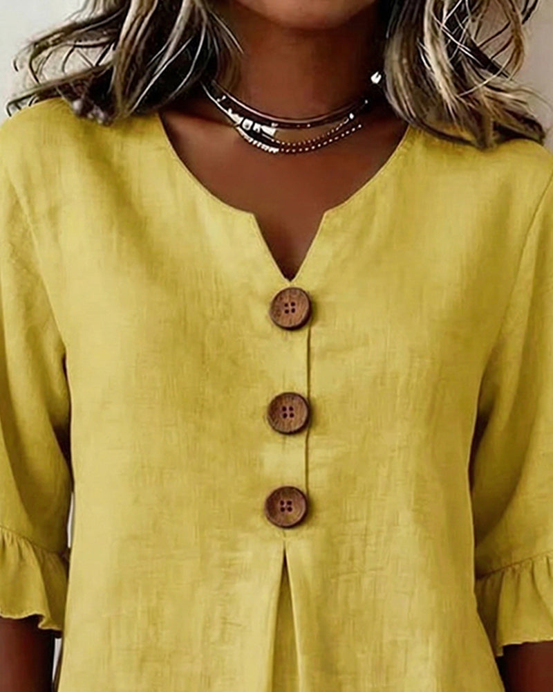 Amelie™ | Blusa con Botones Disimula Barriga