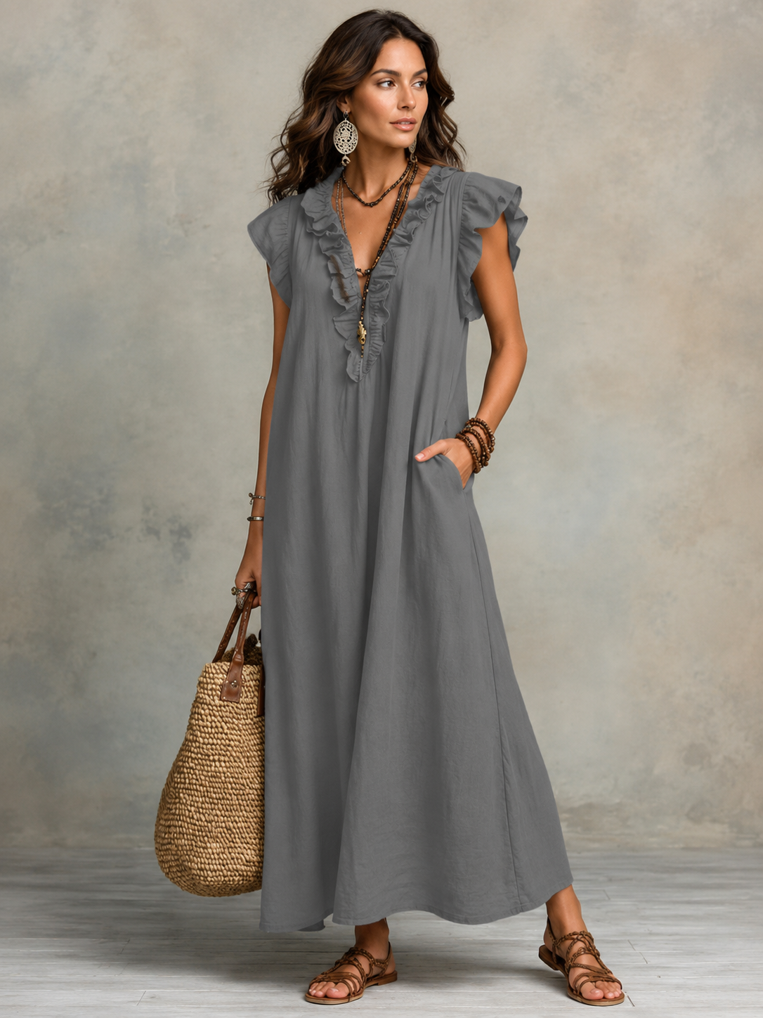 Camélia™ | Vestido Maxi Bohemio con Efecto Vientre Plano