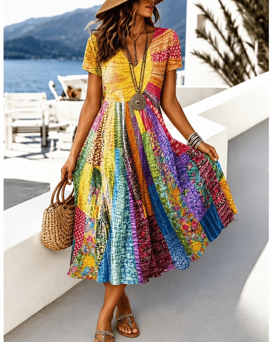 Lina™ | Vestido Midi Vintage con Efecto Vientre Plano