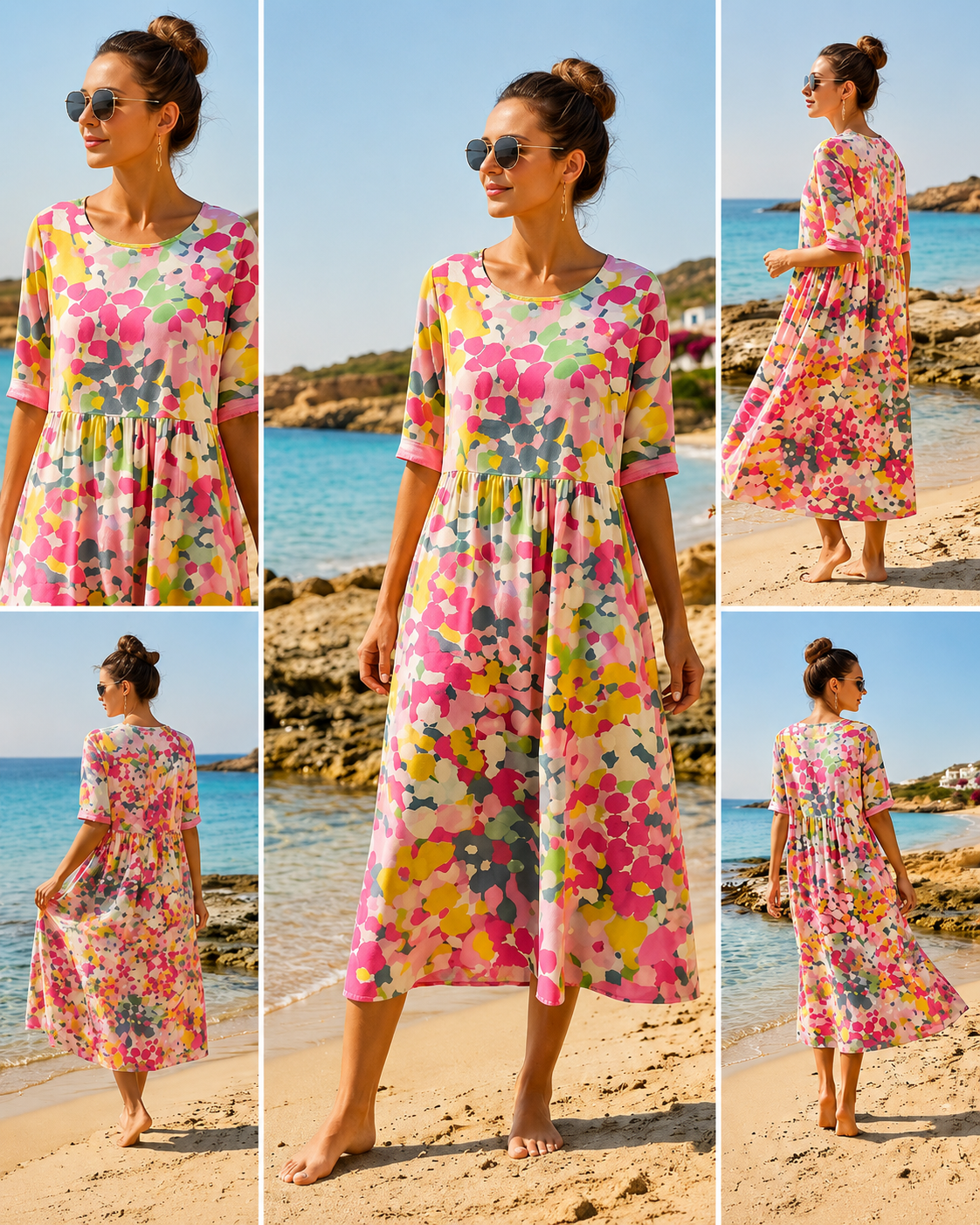 Zara™ | Vestido de Verano Floral con Efecto Vientre Plano