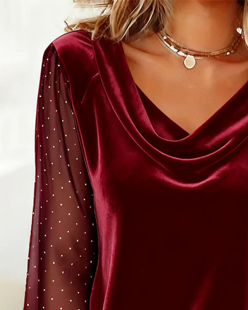 Nyra™ | Top Blusa Drapeado Elegante