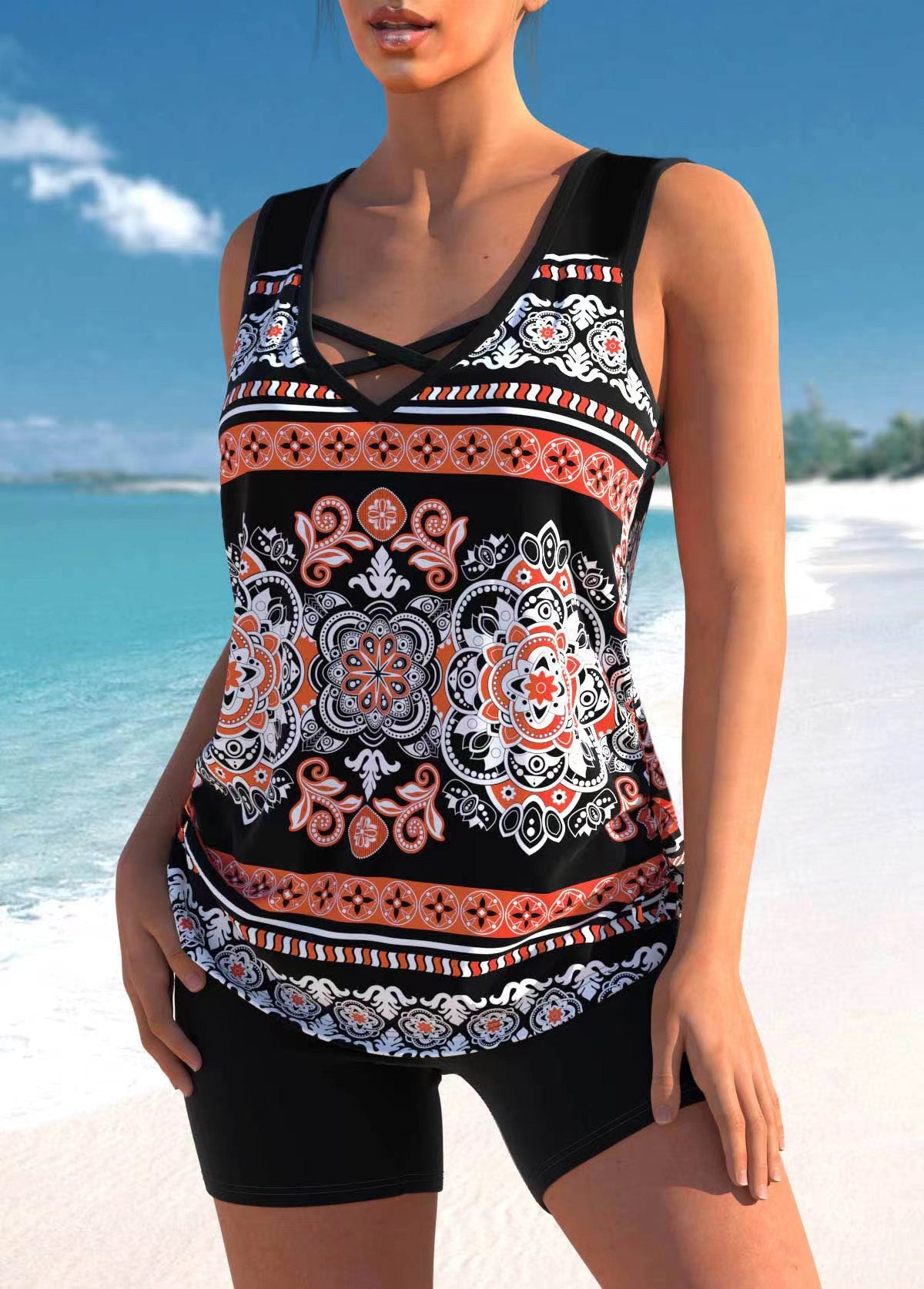 Kaela™ | Conjunto Tankini Favorecedor con Shorts