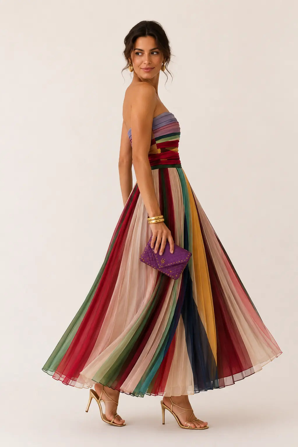 Valeria™ | Vestido Maxi Multicolor con Efecto Vientre Plano