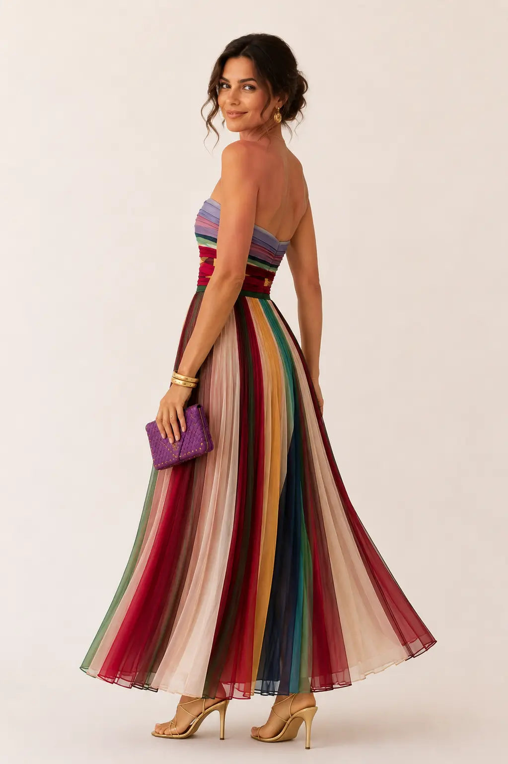 Valeria™ | Vestido Maxi Multicolor con Efecto Vientre Plano