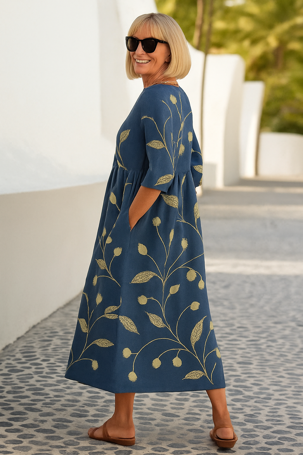 Elin™ | Vestido Midi Elegante con Efecto Vientre Plano