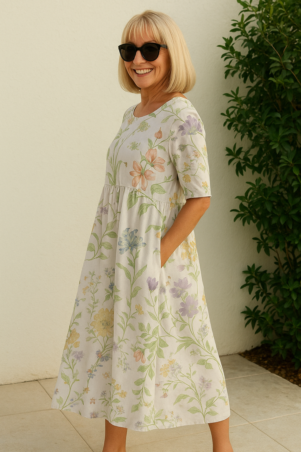 Elin™ | Vestido Midi Elegante con Efecto Vientre Plano