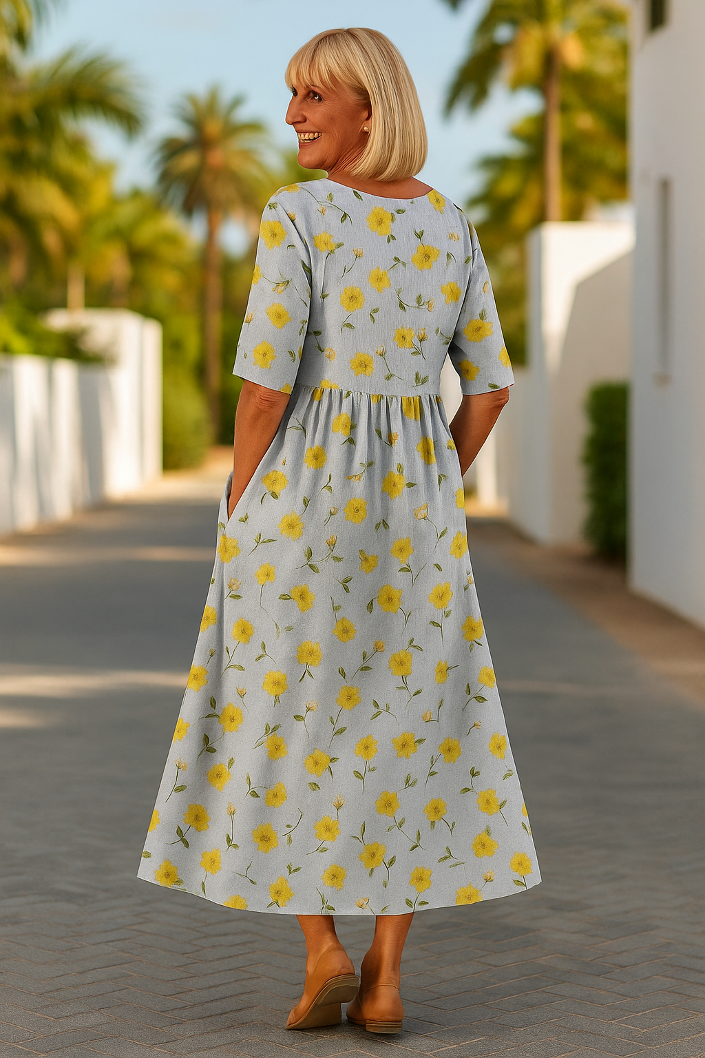 Elin™ | Vestido Midi Elegante con Efecto Vientre Plano