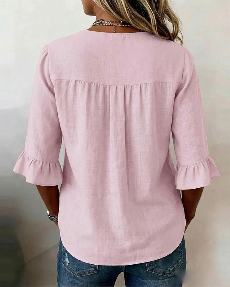 Amelie™ | Blusa con Botones Disimula Barriga