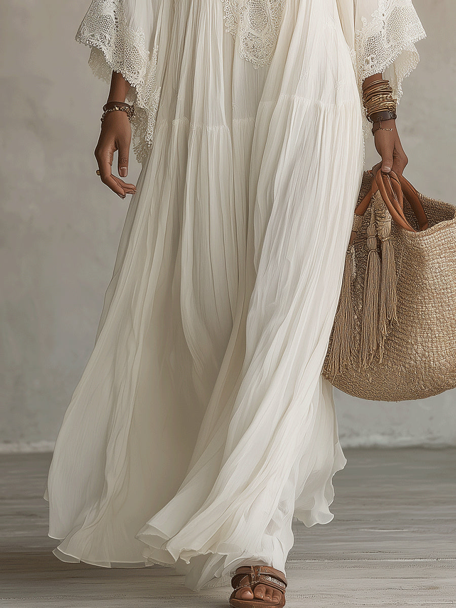 Liora™ | Vestido Bohemio de Encaje con Efecto Vientre Plano