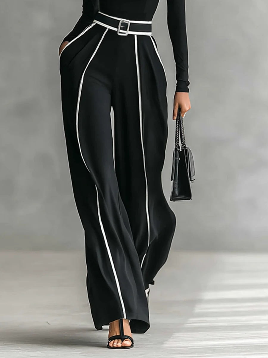 Solin™ | Mono Elegante Entallado con Cuello y Pierna Ancha