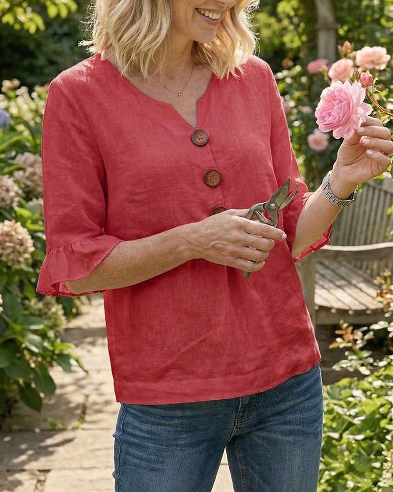 Amelie™ | Blusa con Botones Disimula Barriga