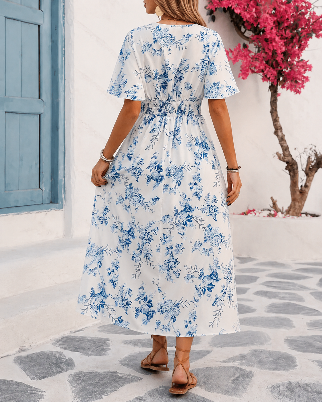Noelle™ | Vestido Midi Floral Ligero con Efecto Vientre Plano
