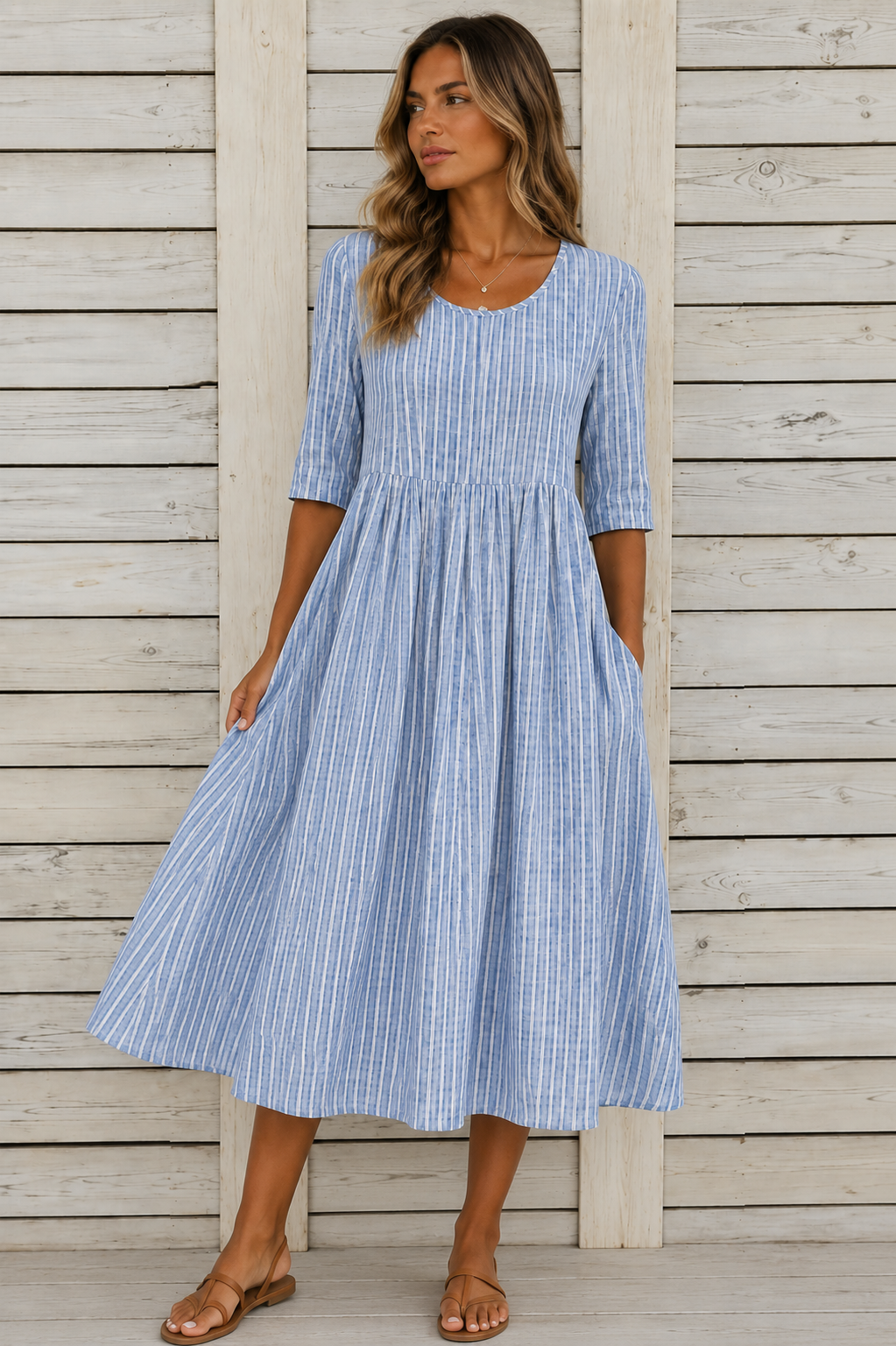 Tessa™ | Vestido Midi Elegante con Efecto Vientre Plano