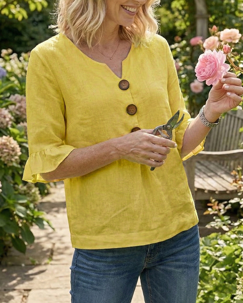 Amelie™ | Blusa con Botones Disimula Barriga