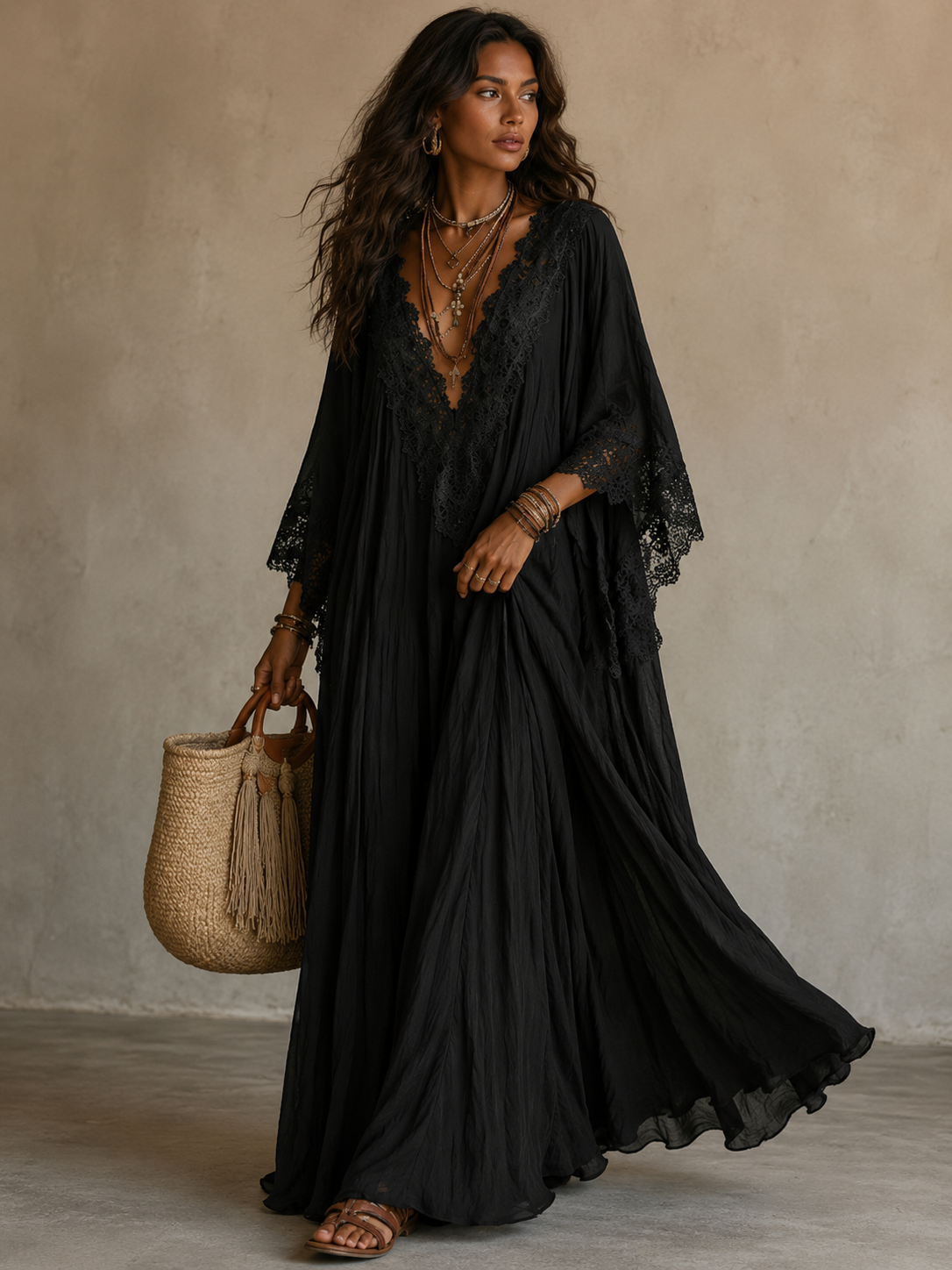 Liora™ | Vestido Bohemio de Encaje con Efecto Vientre Plano