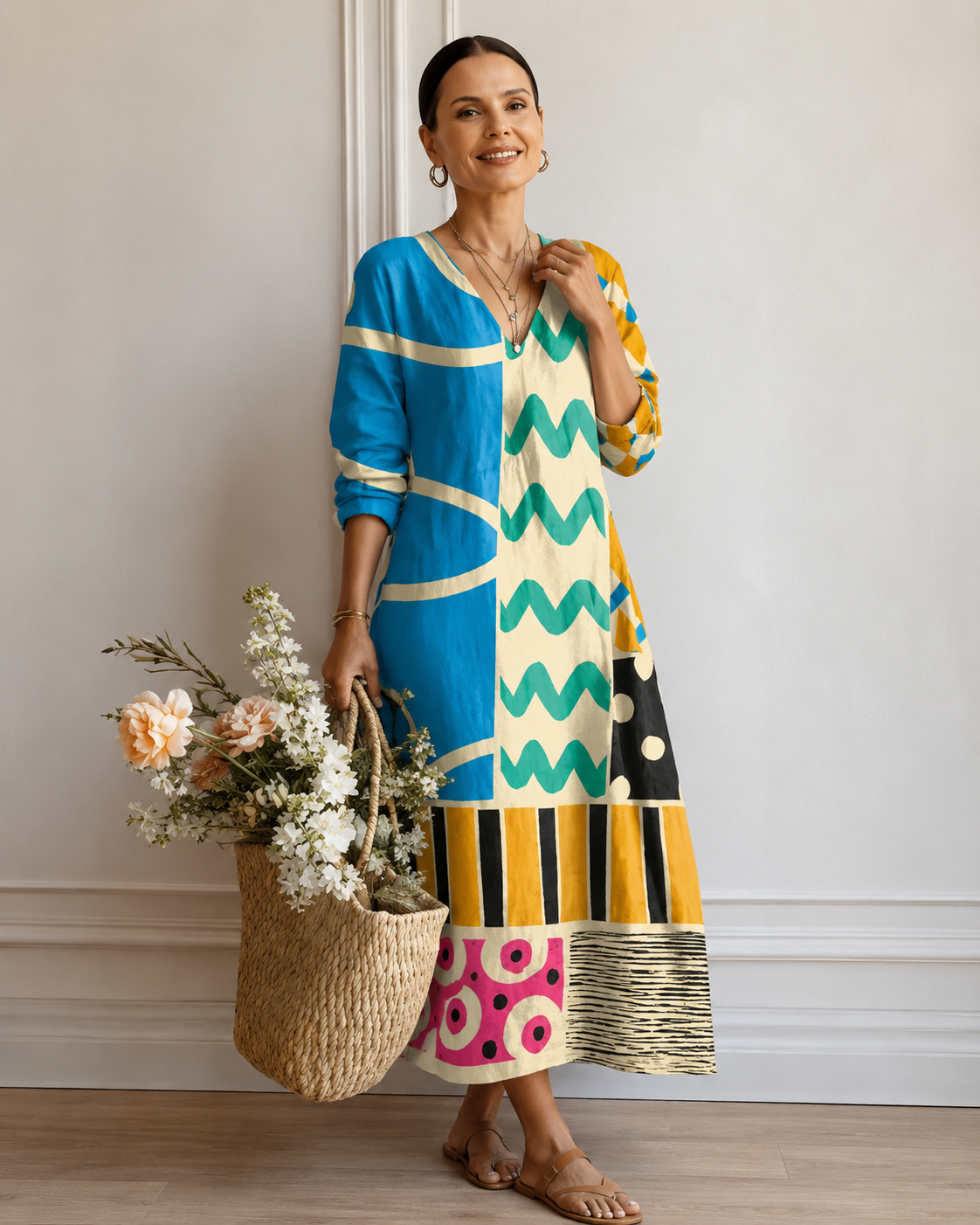 Emma™ | Vestido Midi con Efecto Vientre Plano