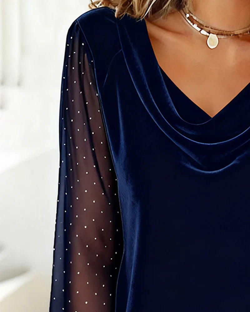 Nyra™ | Top Blusa Drapeado Elegante