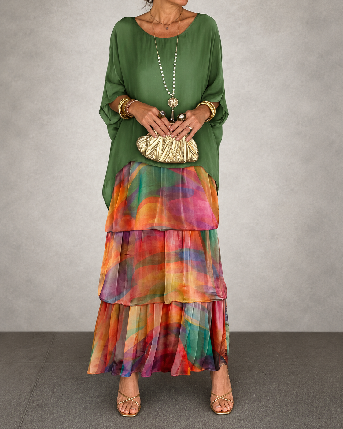 Amélie™ | Vestido Maxi de Gasa Elegante que Cubre el Vientre
