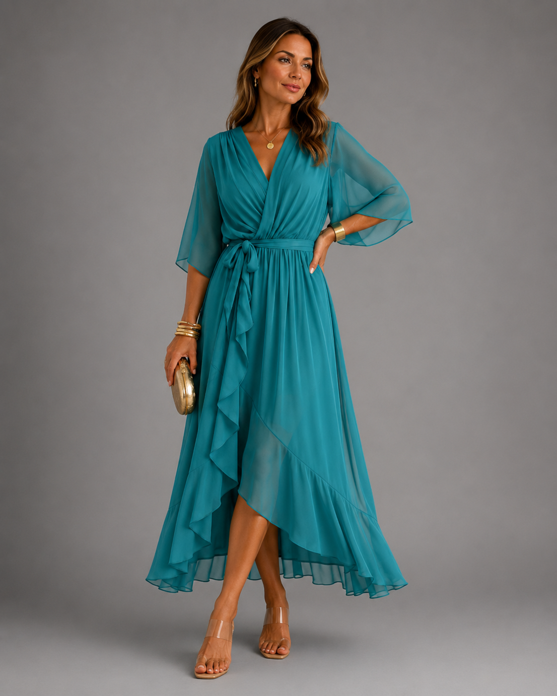 Isabelle™ | Vestido Maxi de Gasa con Efecto Vientre Plano