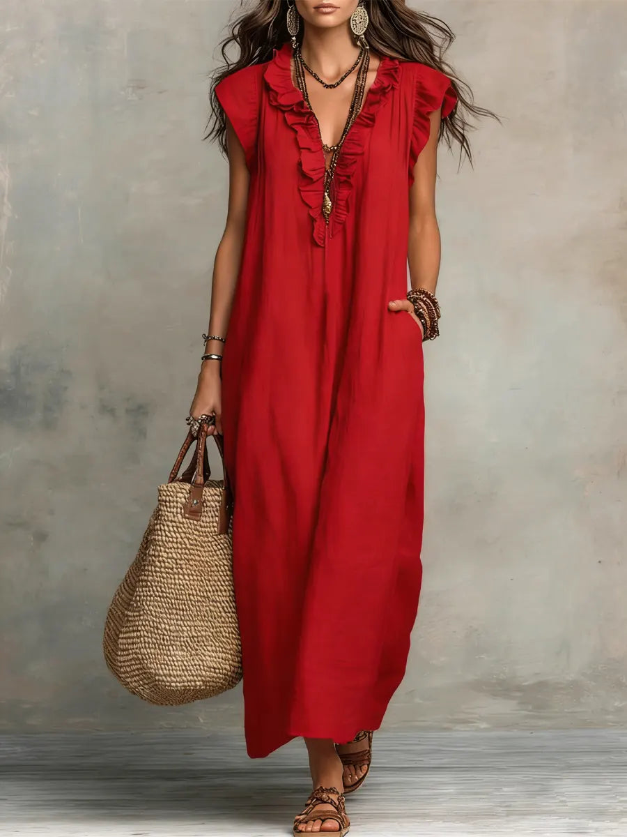 Camélia™ | Vestido Maxi Bohemio con Efecto Vientre Plano