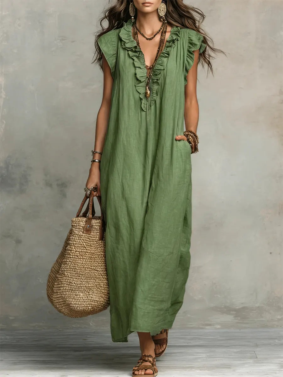 Camélia™ | Vestido Maxi Bohemio con Efecto Vientre Plano