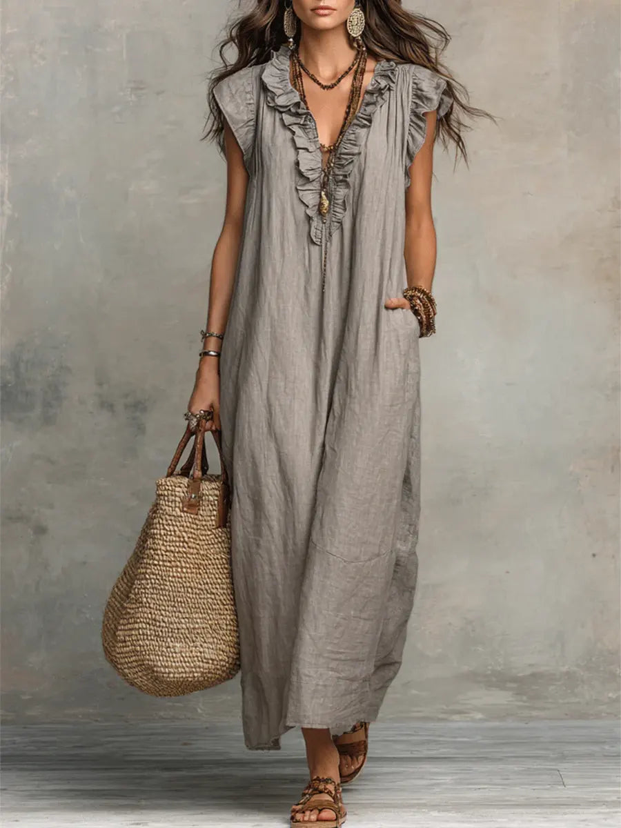 Camélia™ | Vestido Maxi Bohemio con Efecto Vientre Plano