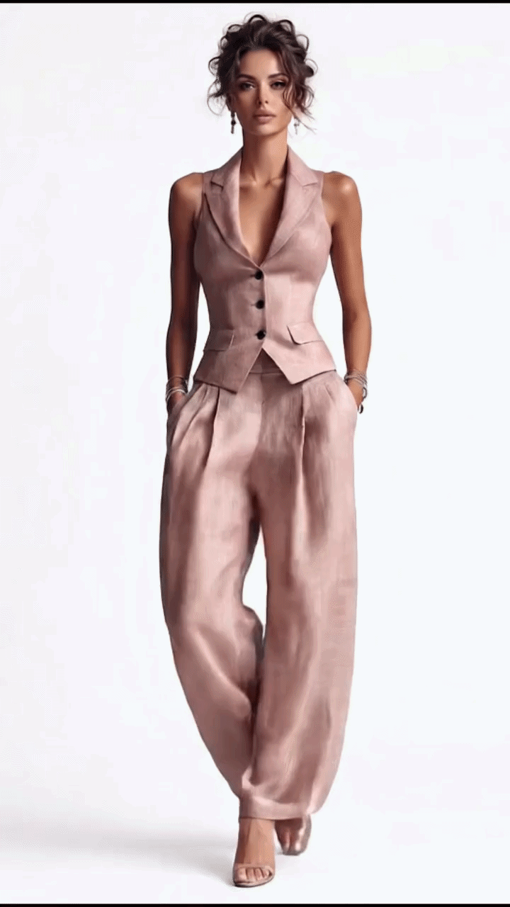 Aime™ | Conjunto de Dos Piezas con Escote en V y Botones